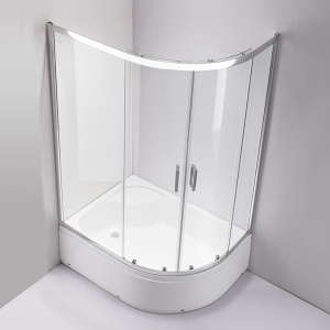 Cabina de dus Maja/De dreapta 115x85cm, Usi Glisante, Design Modern Crom + Cada de dus inalta - Img 4