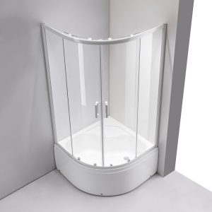Cabina de dus MAJA, Dimensiune 90x90cm, Usi Glisante, Culoare Alb+Cada de dus inalta - Img 4