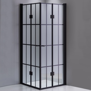 Cabina de dus Patrata BS08B , Design Modern 90x90cm, Culoare Negru - Img 5