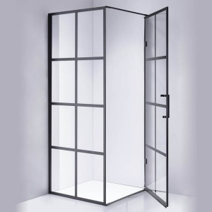 Cabina de dus patrata cu rama neagra si sticla fumurie BS10A 80 x 80 cm - Img 5
