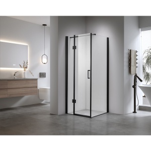 Cabina de dus Patrata KZ1390B, Dimensiune 90x90cm, Culoare Negru - Img 2