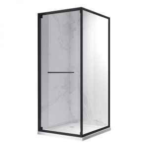 Cabina de dus Patrata KZ16B, Dimensiune 90x90cm, Culoare Negru