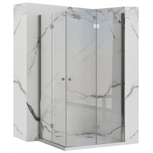 Cabina de dus Rea Fold N2, Dimensiune 80x80cm, Culoare Crom