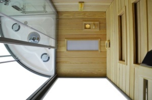 Cabina multifunctionala MO-1751W TRIO, Sauna uscata, Sauna cu aburi si cabina de dus, 180x110x223 cm, Varianta Stanga - Img 10