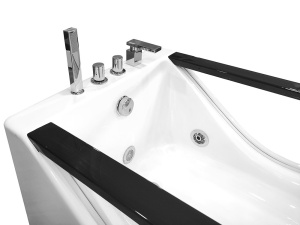 Cad?? de baie cu Hidromasaj, 170X80 cm, Margini Negre, Culoare Alba - Img 5