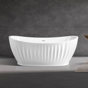 Cada de baie freestanding cu caneluri, 170x80x68 cm - Img 2