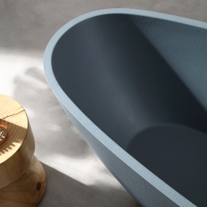 Cada De Baie Freestanding, Design Modern 170x75x60cm , Strat Abraziv , Culoare Albastru Gri - Img 5