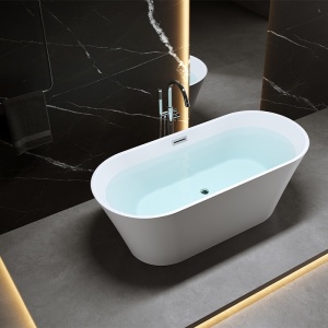 Cada de baie Lisbona 502B 160x75cm , Culoare Alb, Deversor Cromat - Img 6