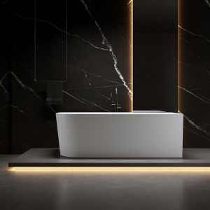 Cada de baie MERA 509C,/Dreapta, Dimensiune 160x75cm, Culoare Alb, Devesor Negru - Img 4