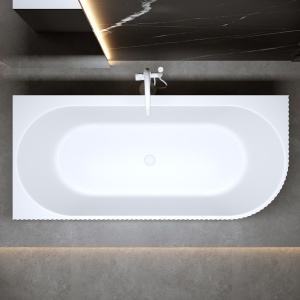 Cada de baie RIO 504C, Dimensiune 160x75cm/Stanga, Design Elegant, Culoare Alb, Devesor Alb - Img 3