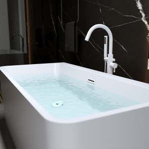 Cada de baie SOFIA 515D, Dimensiune 170x75cm, Culoare Alb, Deversor Alb Mat - Img 4