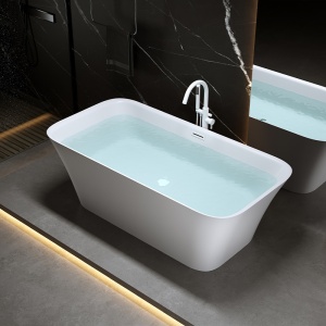 Cada de baie Viana 511A 150x75cm, Culoare Alb, Deversor Alb Lucios - Img 2