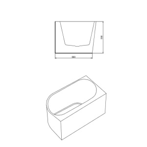 Cada de dus MERA 509C/Stanga, Dimensiune 160x75cm, Culoare Alb, Deversor Auriu - Img 11