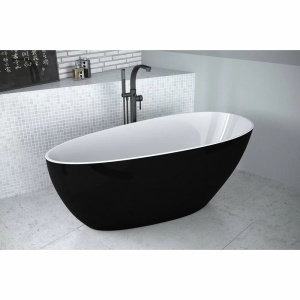 Cada freestanding Besco Goya 160x70 cm, Culoare alb-negru lucios - Img 1