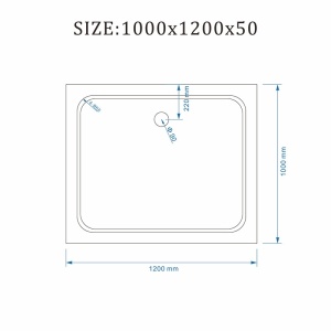 Cadita de dus dreptunghiulara slim ST06C 120x100 cm neagra - Img 5