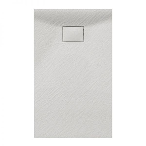 Cadita de dus JUKO Slim, Structura de piatra 90x70cm, Culoare Alb - Img 1