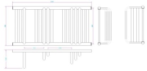 Calorifer de baie Portprosop Step White 100x50cm, Culoare Alb - Img 2