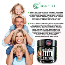 Carbune activ BIO pentru albirea dintilor Odissey Life fabricat in SUA, pudra organica din carbune activ nuca de cocos, 30 g - Img 8