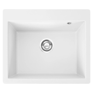Chiuveta Bucatarie Pro GRANIT LIN WHITE, Dimensiuni 50 x 60 x 22..5 cm, 1 Cuva, Incastrabila, Forma Dreptunghiulara, Alb