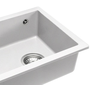 Chiuveta Bucatarie REA GRANIT NELS WHITE, Dimensiuni 46.5 x 56 x 20 cm, 1 Cuva, Incastrabila, Forma Dreptunghiulara, Alb - Img 2