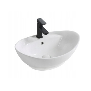 Chiuveta De Blat PRO CLARA, 59x39x 21 Cm, Montaj Pe Blat, Design Deosebit, Forma Rotunda, Ceramica Sanitara, Alb