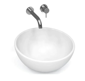 Chiuveta de blat PRO MILA, Dimensiuni 40 x 23 x 15 cm, Forma Rotunda, Ceramica sanitara, Alba