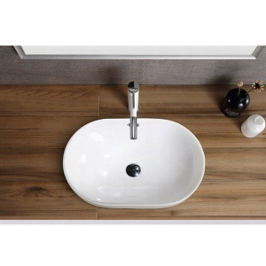 Chiuveta de blat PRO VERA, Dimensiuni 60x 40x 19 cm, Forma Dreptunghiulara, Ceramica sanitara, Fara gaura baterie, Alb - Img 5