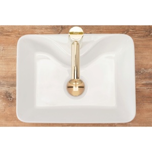 Chiuveta de blat REA Kelly Mini, Dimensiuni 41x 31x 13cm, Forma Dreptunghiulara, Ceramica sanitara, gaura baterie, Alb - Img 4