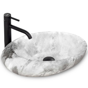 Chiuveta de blat REA ROXY C, Dimensiuni 49 x 31 x 13.5 cm, Forma Ovala, Ceramica sanitara, Alb