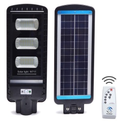 Lampa Solara de Exterior SeveShop cu Telecomanda, Senzor de Miscare, IP65, Rezistenta la Apa, 9000lm, Acumulator Lithium de 15000mAh, Panou Solar Monocristalin 6V/13W, Iluminare Stradala Puternica, 60W, Ideala pentru Parcuri, Strazi si Gradini, Alb