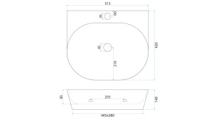 Lavoar ceramic pentru blat REA Kim 52 - Img 3