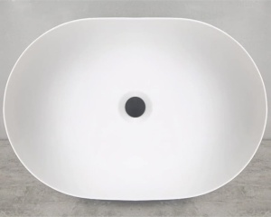 Lavoar de blat ANNA SLIM, Dimensiuni 48 x 35 x 13 cm, Forma Ovala, Ceramica sanitara, Alb - Img 9