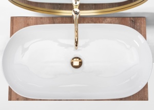 Lavoar de blat REA CLEO 81, 81x41 X 13.5 Cm, Montaj Pe Blat, Design Deosebit, Forma Ovala, Ceramica Sanitara,alba - Img 6
