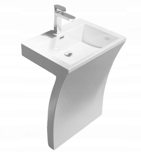 Lavoar Independent PRO LEON, Dimensiuni 60x48 x 82 cm, Forma Rectangulara, Cu Gaura Baterie, Alb