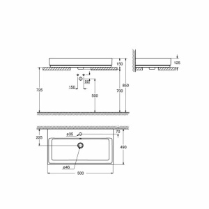 Lavoar pe blat Grohe Cube Ceramic cu PureGuard 50x49 cm - Img 3