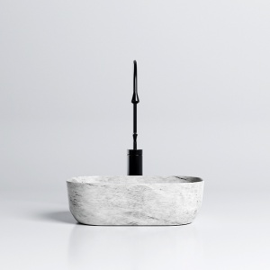 Lavoar pe Blat, Milo, Marmura Ceramica Gri, Dreptunghiular 45,5 X 32,5 X 13,5 cm - Img 8