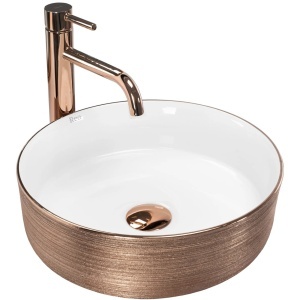 Lavoar pe blat REA SAMI, rose-gold periat - Img 1