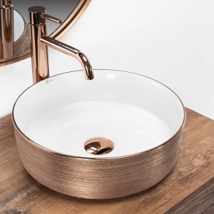 Lavoar pe blat REA SAMI, rose-gold periat - Img 5