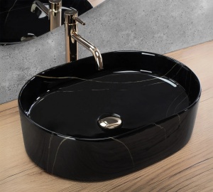 Lavoar pentru blat Rea Nadia, Dimensiune 50cm, Black Stone - Img 2