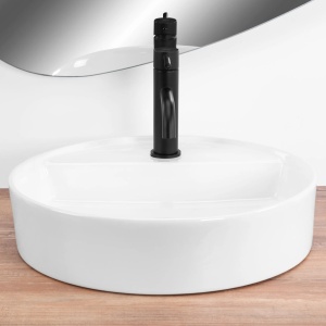 Lavoar pentru blat Ronda Rea 45cm, Design Modern, Culoare Alb - Img 4