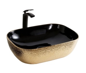 Lavoar pentru blat Tokyo negru auriu 45 si 50 cm