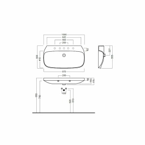 Lavoar suspendat Hatria Abito 100x54 cm - Img 2