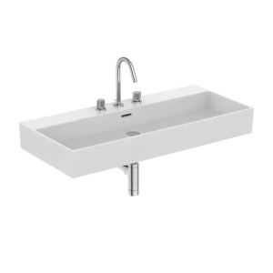 Lavoar suspendat Ideal Standard Atelier Extra alb lucios cu 3 orificii baterie si preaplin 100 cm - Img 2