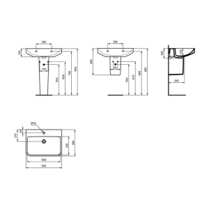 Lavoar suspendat Ideal Standard i.life B alb lucios 65 cm cu orificiu baterie - Img 8