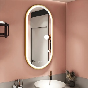 Oglind?? LED OVL 50x100cm, Brush Gold - Img 10