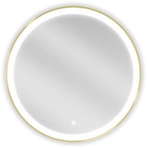 Oglinda de baie iluminata LED 6000K, rama aurie, 70cm