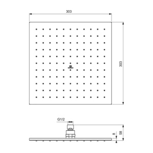 Palarie de dus Ideal Standard IdealRain 300x300 mm auriu periat 1 functie - Img 6