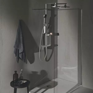 Palarie de dus rotunda din aluminiu Ideal Standard Alu+ argintiu mat 2 functii - Img 3