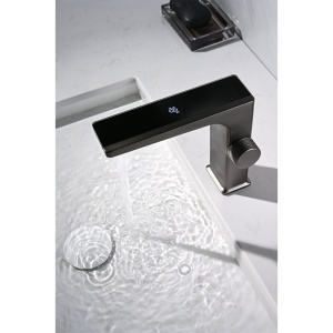 Robinet pentru lavoar FAPTER, Afisaj LCD, Culoare Negru/Gri - Img 2