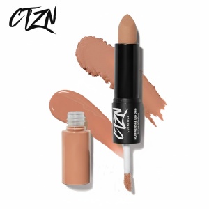 Ruj si creion de buze CTZN, Nudiversal Lip Duo, rezistent la apa, cu unt de mango salbatic, Barbados - Img 1
